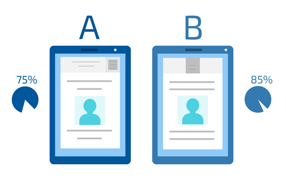 A/B testing screens