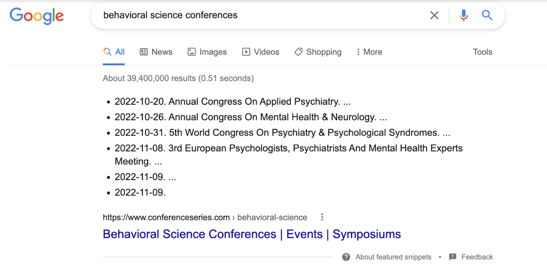 behavioral science conferences google search
