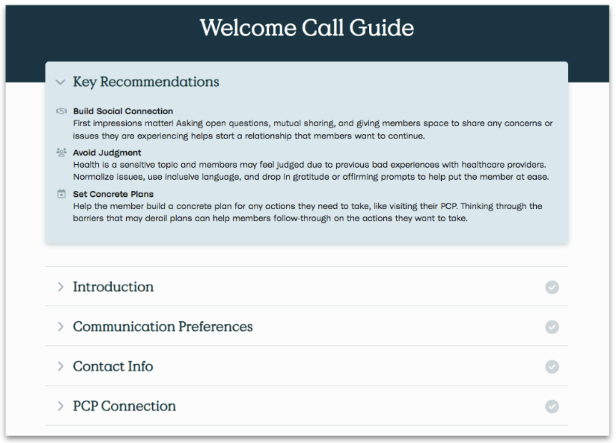 Belong Care Welcome Call Guide